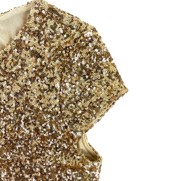 Bebe Gold Sequin Peplum Top - Picture 8 of 9